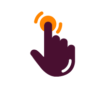 A stylized hand with an extended index finger is pressing an orange circular button with motion lines indicating a touch or tap action.

Description generated by AI