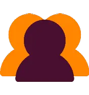 Three stylized silhouettes of people with one dark purple figure in front and two orange figures behind on a black background.

Description generated by AI